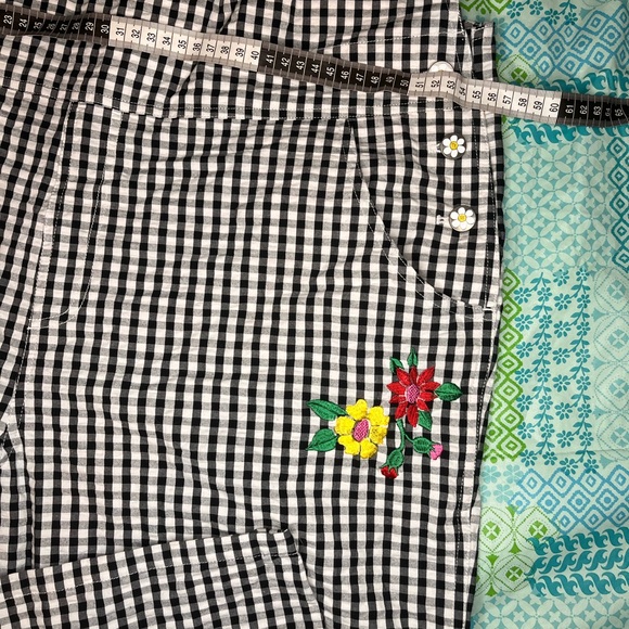 Teddy Fresh Black and White Gingham Jumpsuit with Floral Embroidery - Picture 7 of 14